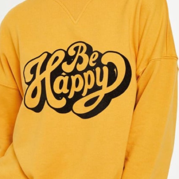Be Happy Sweatshirt Golden Yellow - Picture 6 of 11